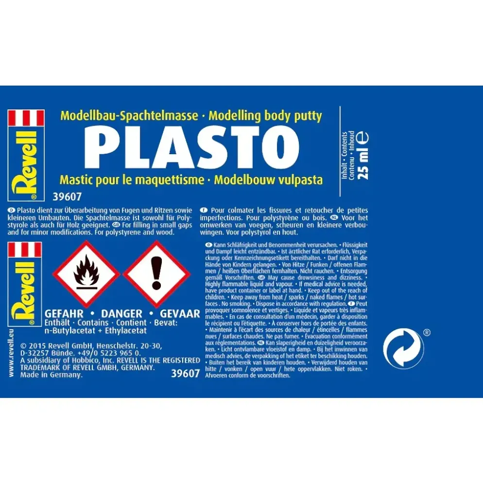 Plasto - Filler / Repair - 25 ml - 39607 - Revell