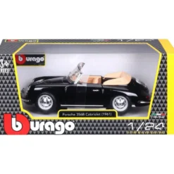 Porsche 356B Cabriolet - 1961 - Svart - Bburago - 1:24