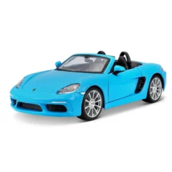 Porsche 718 (982) Boxster Cabriolet - Ljusblå - Bburago - 1:24