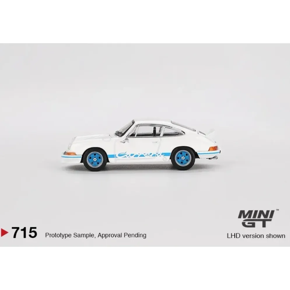 Porsche 911 Carrera RS 2.7 - Vit/Blå - RHD - Mini GT - 1:64
