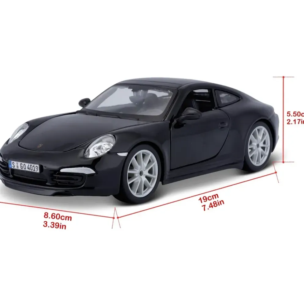 Porsche 911 (991) Carrera S - Svart - Bburago - 1:24