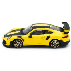 Porsche 911 (997) GT2 RS - Gul / Svart - Bburago - 11 cm