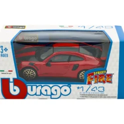 Porsche 911 (997) GT2 RS - Röd / Svart - Bburago - 11 cm