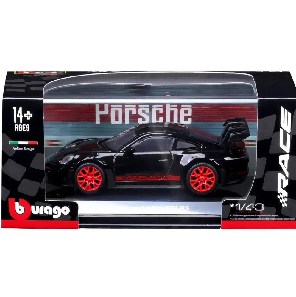 Porsche 911 GT3 RS - Svart / Röd - Bburago - 1:43