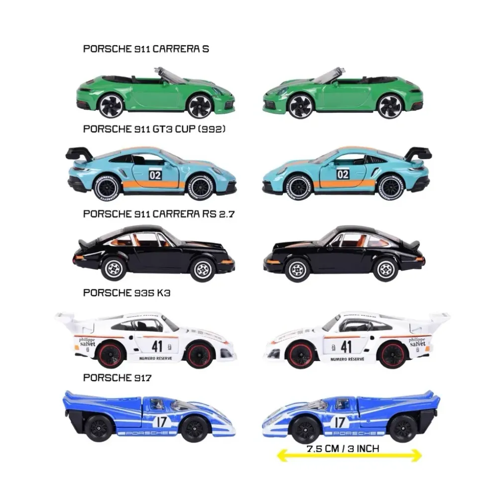 Porsche - 5 leksaksbilar giftpack - Majorette