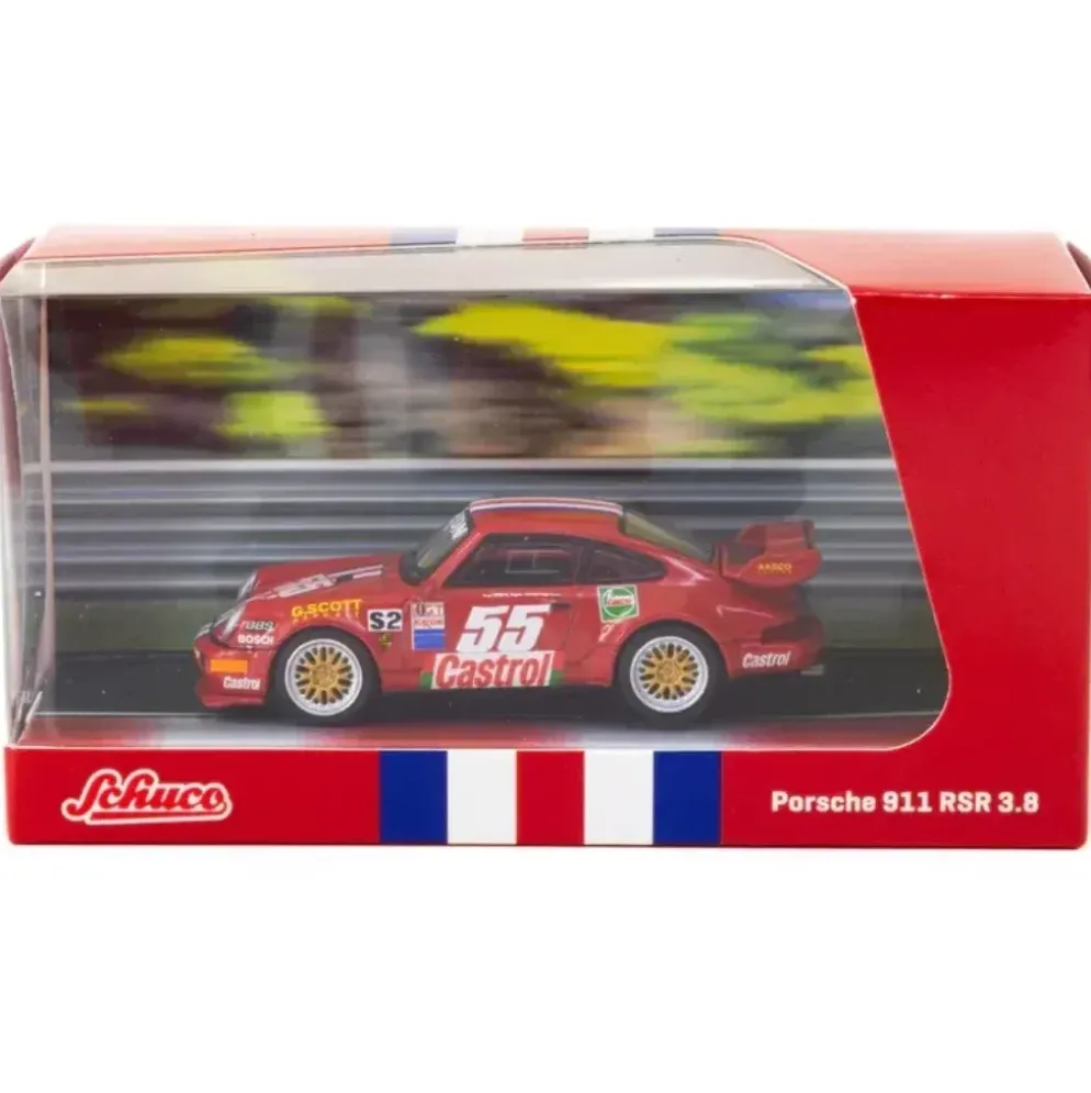 Porsche 911 RSR 3.8 - Röd - Castrol - Tarmac Works x Schuco - 1:64