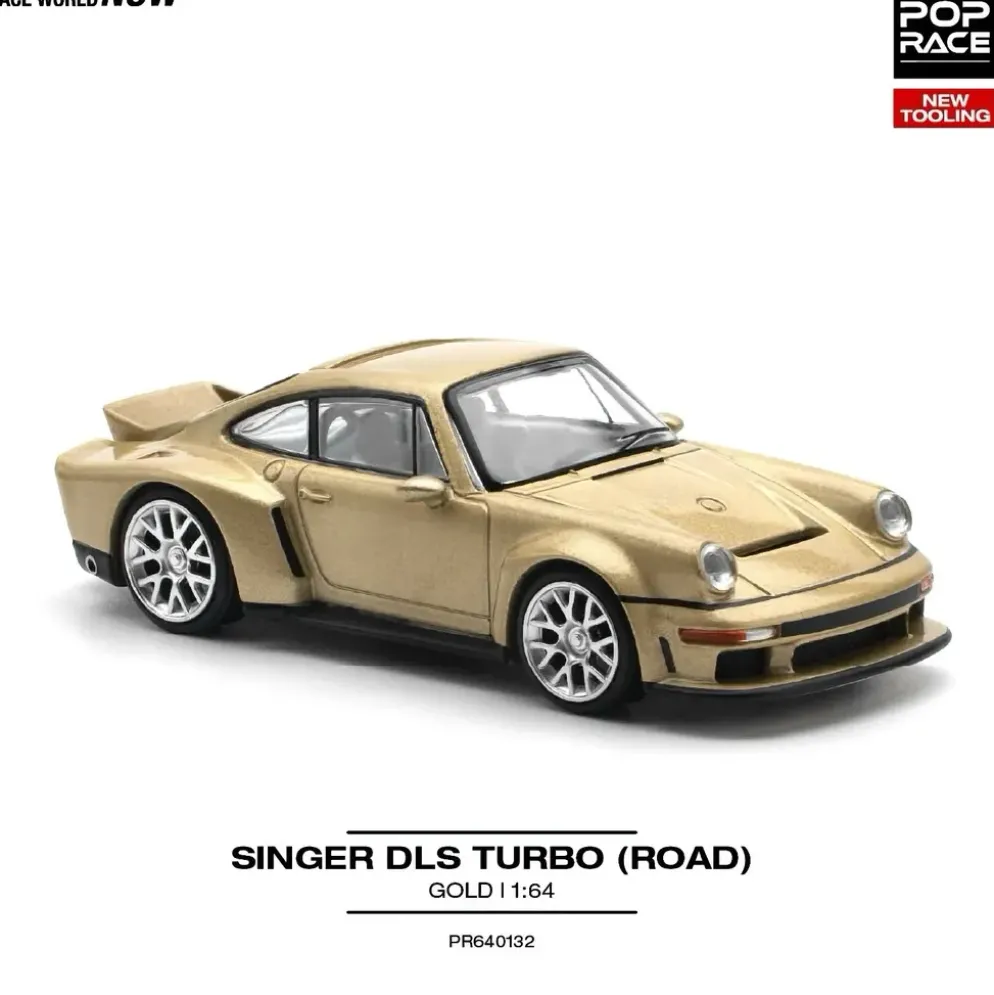 Porsche Singer DLS Turbo - Guld - 132 - Pop Race - 1:64