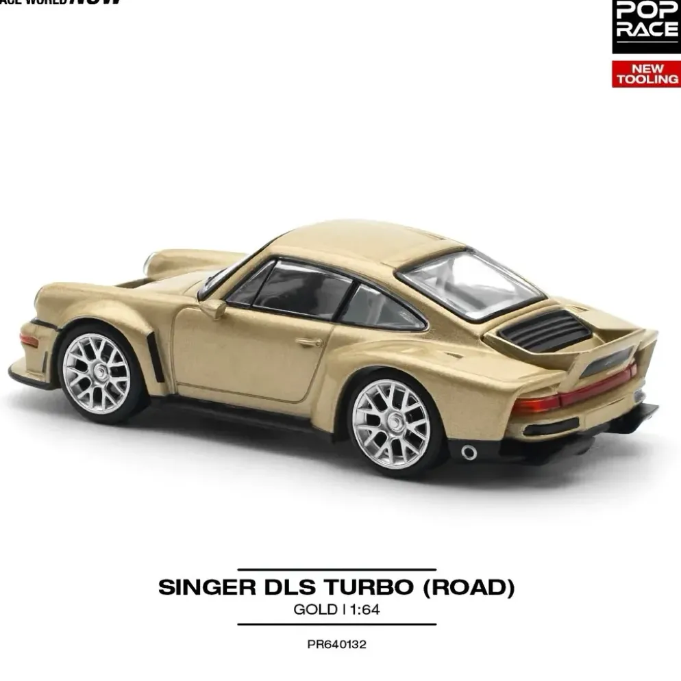 Porsche Singer DLS Turbo - Guld - 132 - Pop Race - 1:64