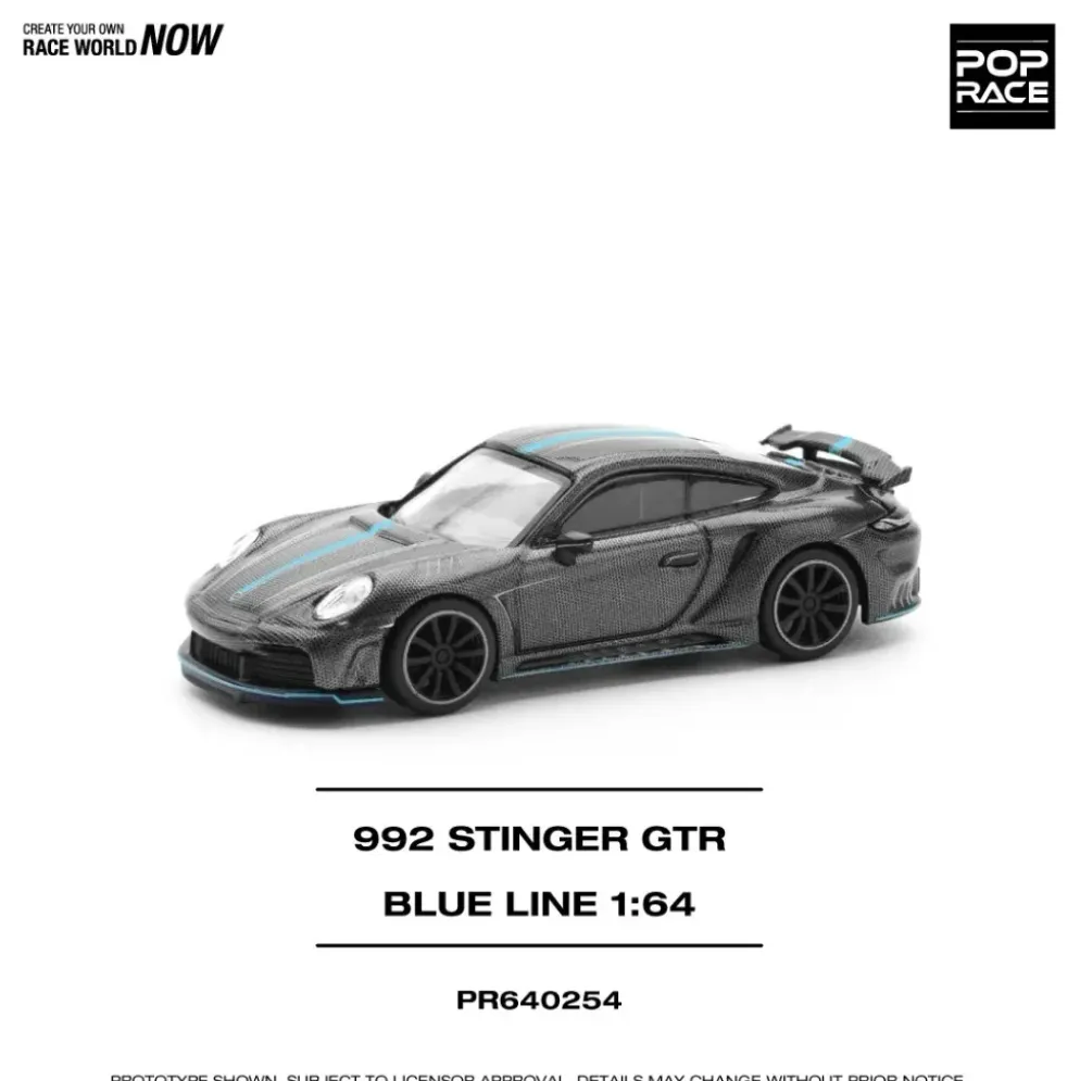 Porsche 911 (992) Stinger GTR - Carbon Edition (Blue Line) - 254 - Pop Race - 1:64