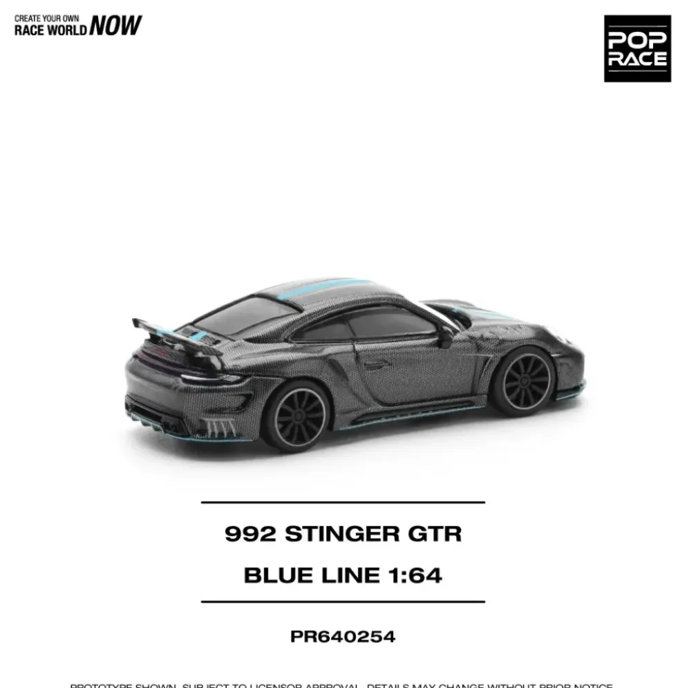 Porsche 911 (992) Stinger GTR - Carbon Edition (Blue Line) - 254 - Pop Race - 1:64