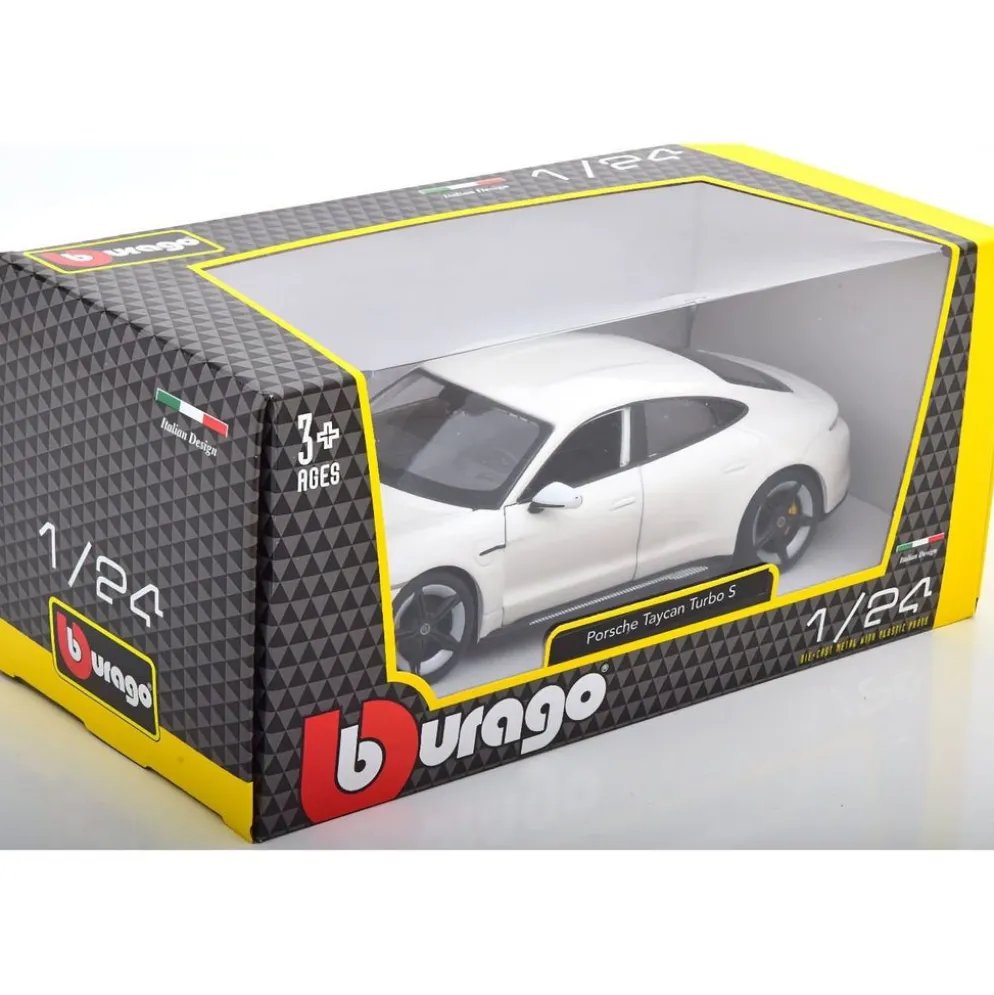 Porsche Taycan Turbo S - 2020 - Vit - Bburago - 1:24