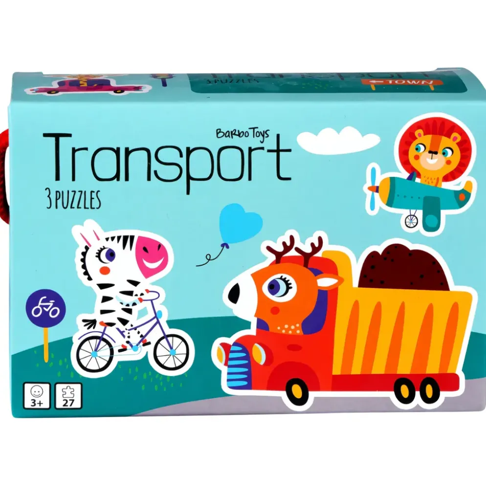 Pussel Transport (3-pack) - 6, 9 och 12 bitar - Barbo Toys