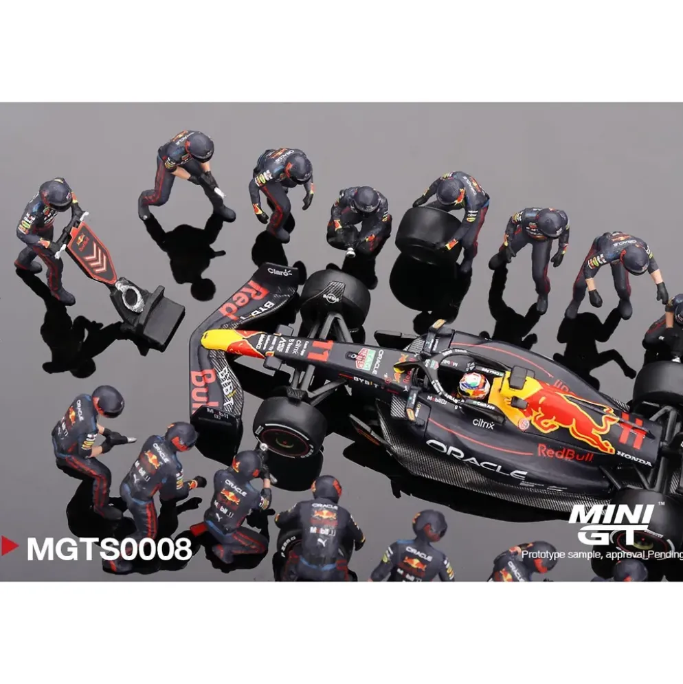 RB18 #11 Sergio Pérez - Pit Crew Set - Mini GT - 1:64