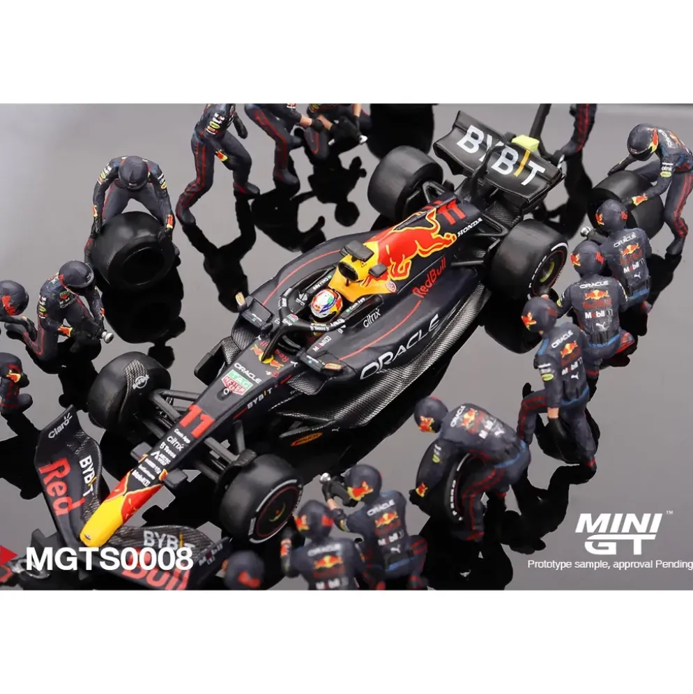 RB18 #11 Sergio Pérez - Pit Crew Set - Mini GT - 1:64