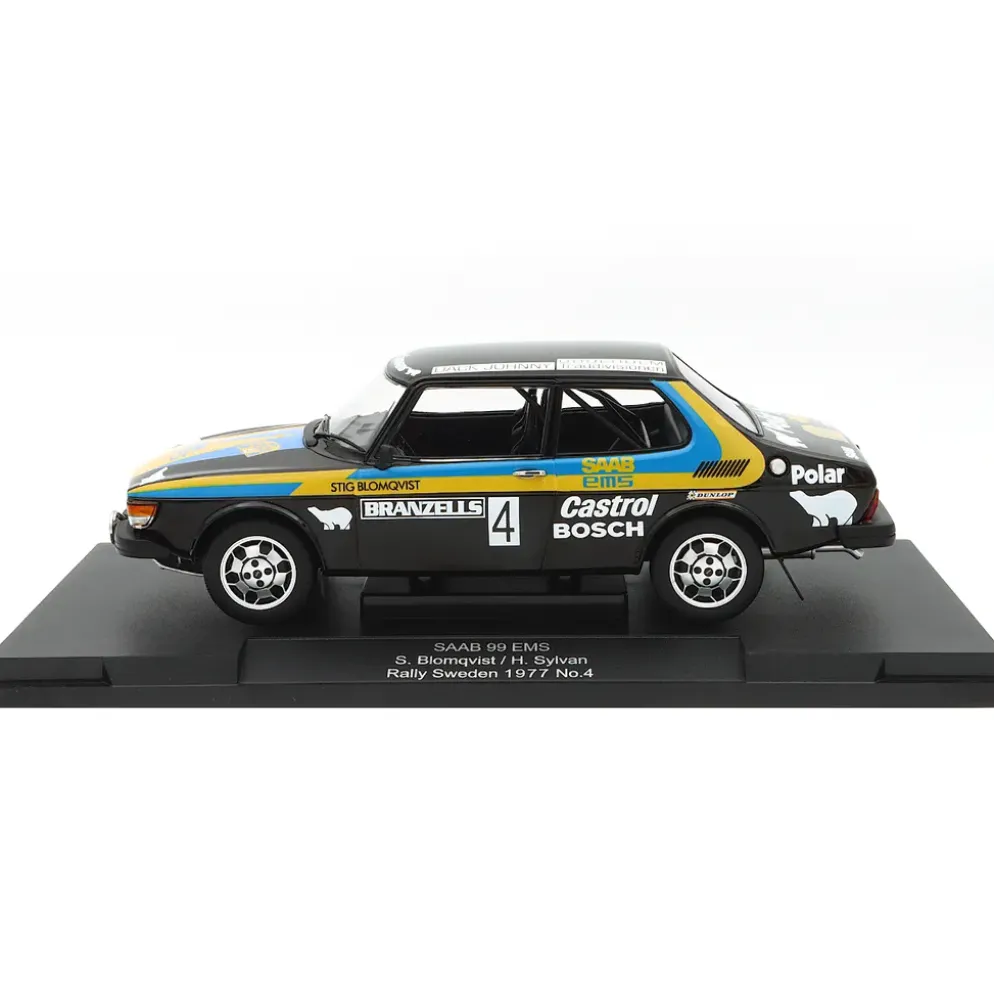 Saab 99 EMS - Blomqvist / Sylvan - Rally Sweden 1977 - MCG - 1:18