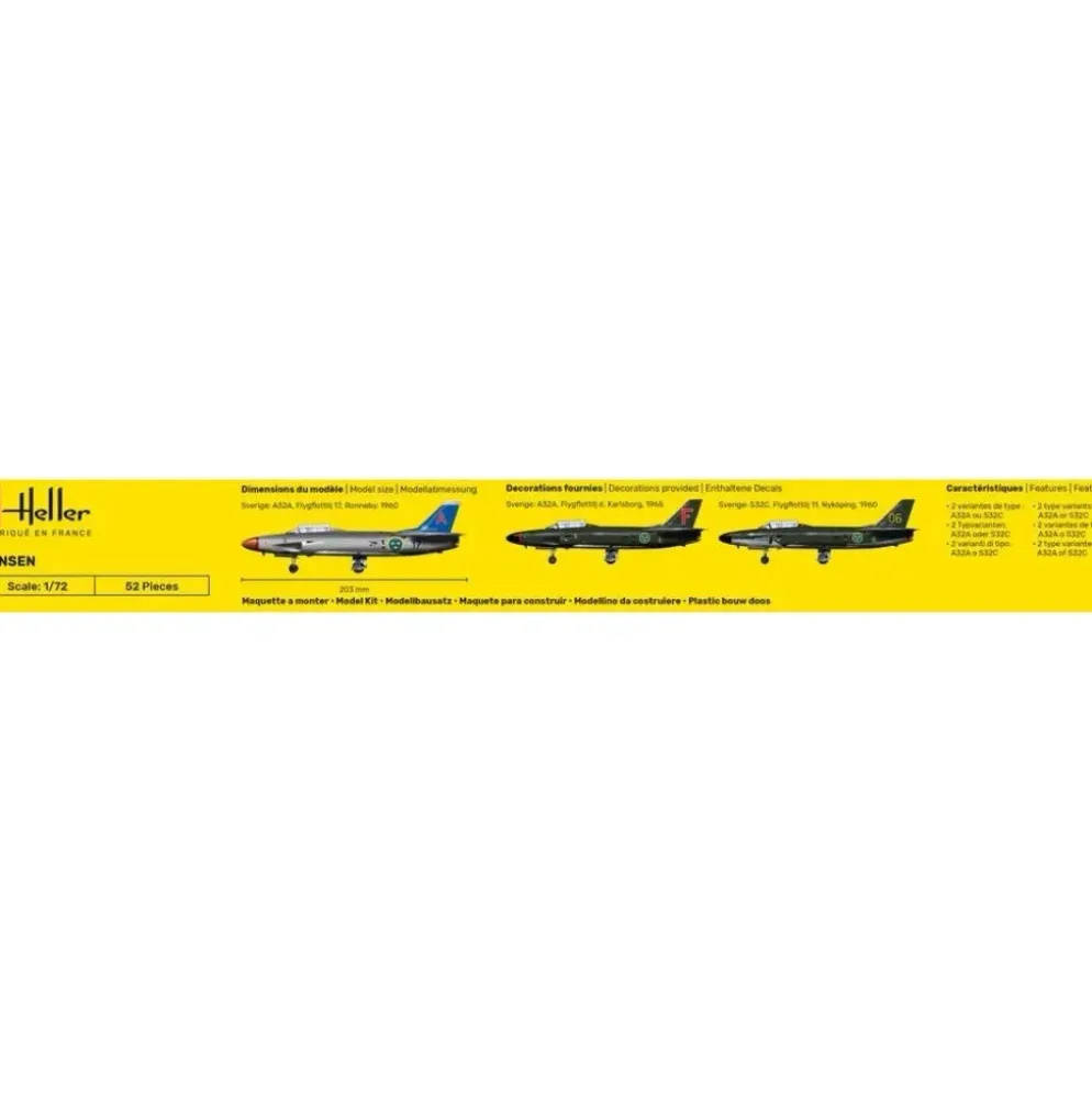 Saab 32 Lansen - Färg ingår - 56343 - Heller - 1:72