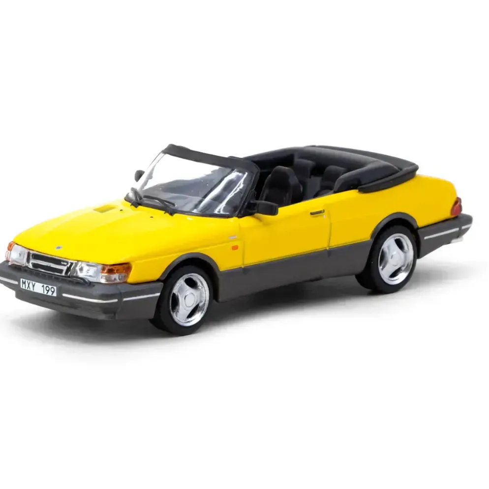 Saab 900 Turbo Convertible - Gul - Tarmac Works - 1:64