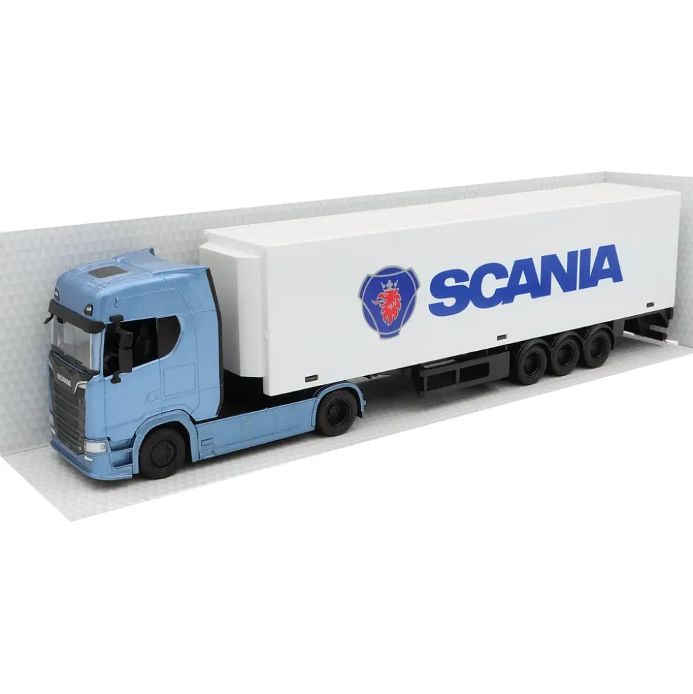 Scania S730 - Dragbil med Trailer - Bburago - 1:43 - 41 cm