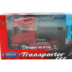 Scania V8 R730 - Dragbil - Röd - Welly - 1:32 - 18 cm