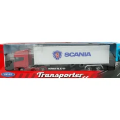 Scania V8 R730 med trailer - Röd - Welly - 1:32 - 49 cm