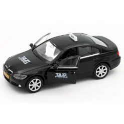 SKADAD FÖRPACKNING - BMW 318i - Taxi Stockholm - Welly - 1:38 - 12 cm
