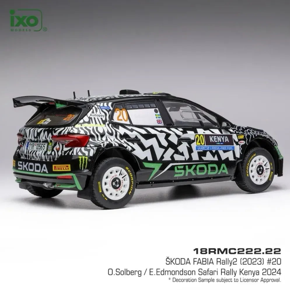 Skoda Fabia RS Rally2 - Solberg / Edmondson - Rally Kenya 2024 - Ixo - 1:18
