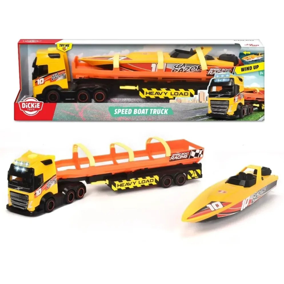 Speed Boat Truck - Volvo Dragbil med Båttrailer - Dickie Toys