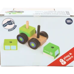 Stapelbar traktor i trä - Grön - Small Foot