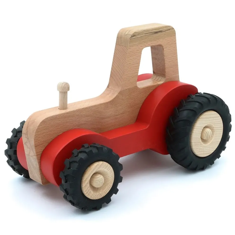 Stor trätraktor Serge - Röd