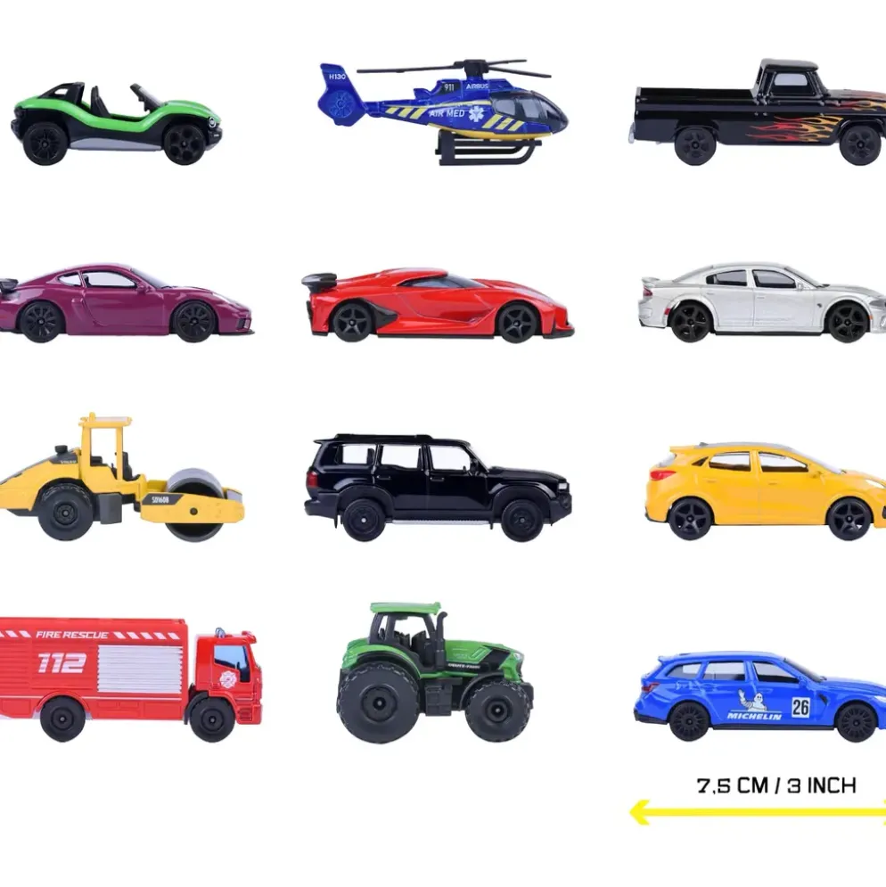 Street Cars Value Pack - 12 leksaksabilar från Majorette
