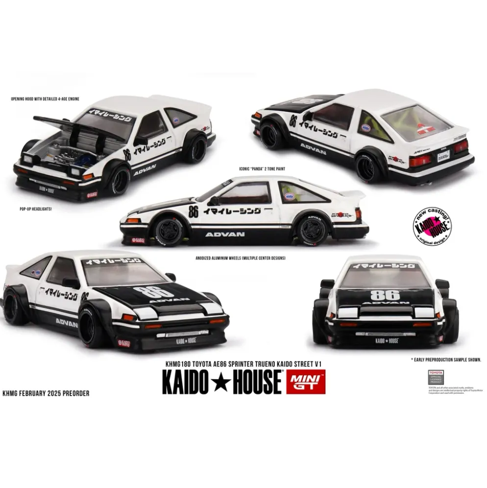 Toyota AE86 Sprinter Trueno Kaido Street V1 - 180 - Kaido House x Mini GT - 1:64