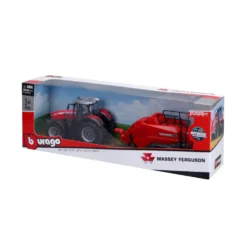 Traktor med balpress - Massey Ferguson 8740S - Bburago