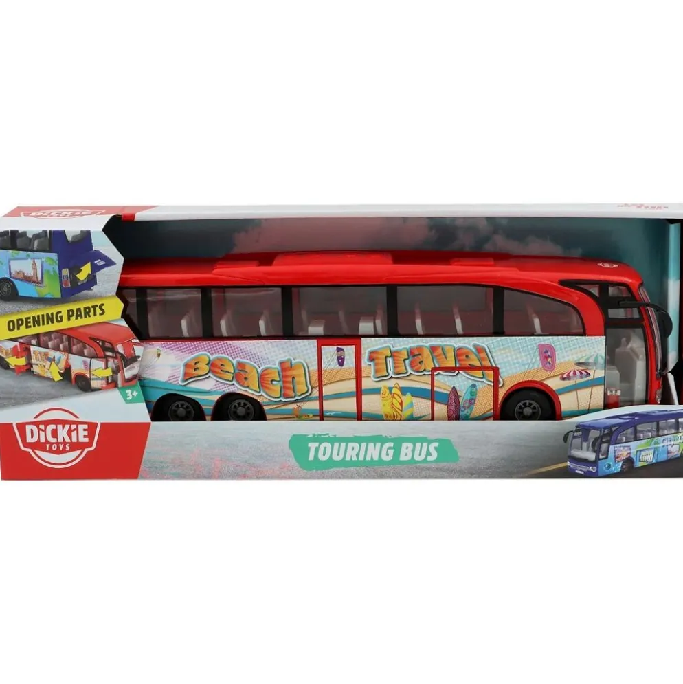 Turistbuss - Touring Bus - Beach Travel - Röd - Dickie Toys