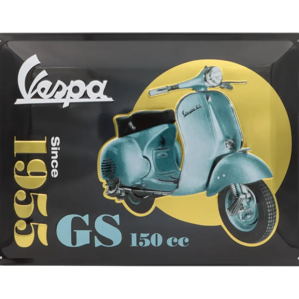 Vespa - GS 150 cc - Plåtskylt - 40x30 cm