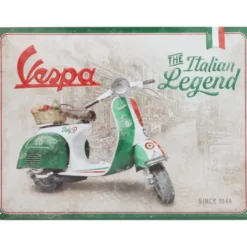 Vespa - The Italian Legend Since 1946 - Plåtskylt - 40x30 cm
