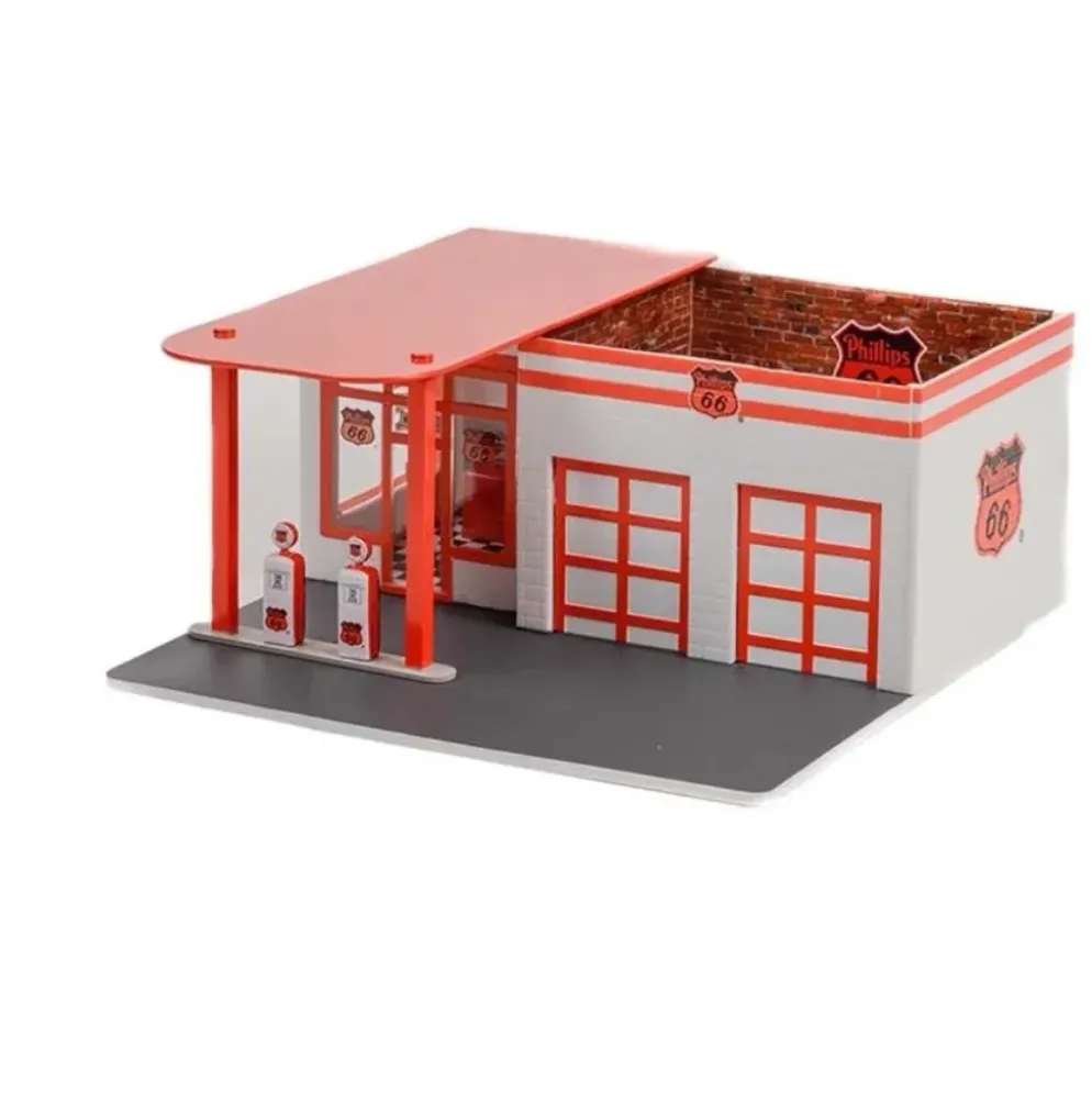 Vintage Gas Station - Phillips 66 - Diorama - GreenLight - 1:64