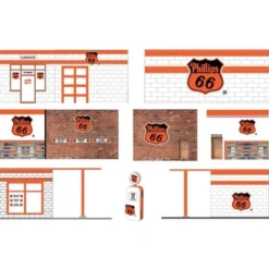 Vintage Gas Station - Phillips 66 - Diorama - GreenLight - 1:64