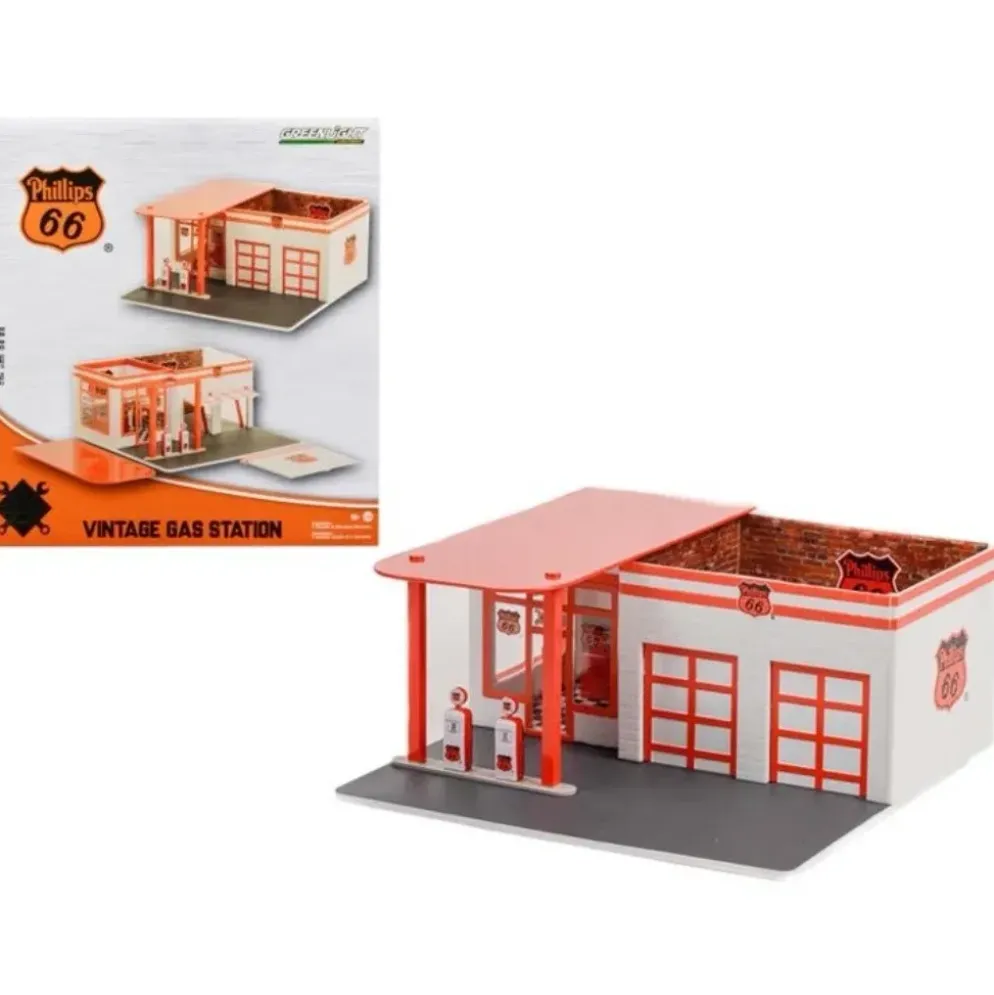 Vintage Gas Station - Phillips 66 - Diorama - GreenLight - 1:64