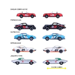 Vintage Racing - 5-pack med racingbilar - Giftpack - Majorette