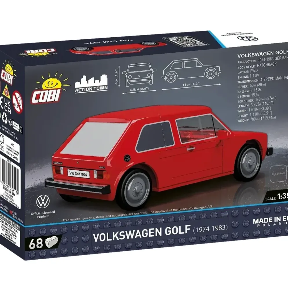 Volkswagen Golf - Röd - 24613 - COBI - 1:35