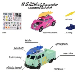 Volkswagen T1 + Beetle - Volkswagen The Originals - Majorette