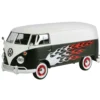 Volkswagen T1 - Svart / Vit med flames - Motormax - 1:24