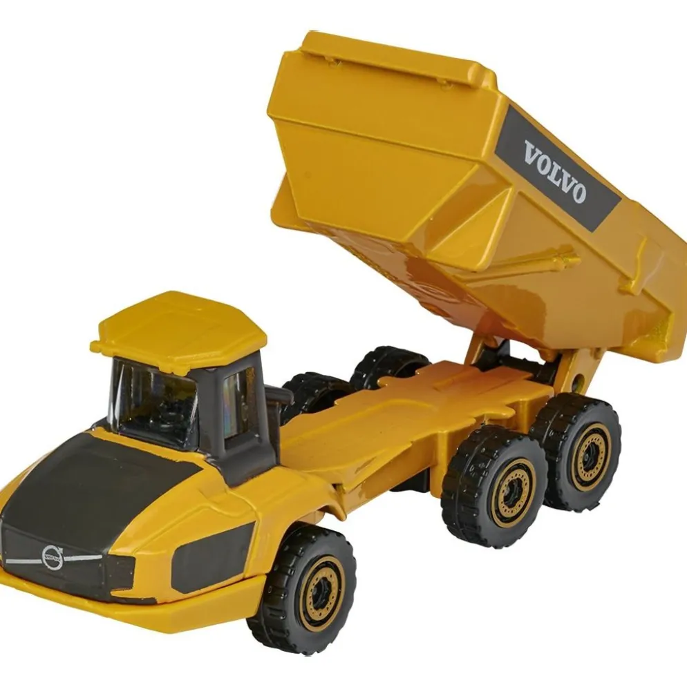 Volvo arbetsfordon - Grävmaskin, dumper, containerbil - Majorette Construction