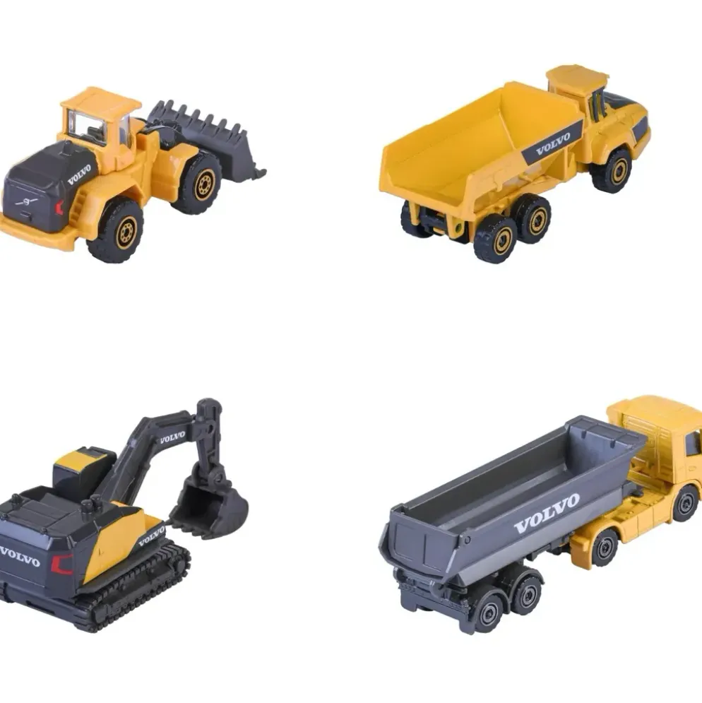 Volvo Construction - 4-pack med leksaksbilar - Majorette
