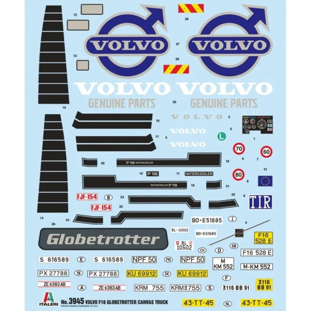 Volvo F16 Globetrotter Canvas - 3945 - Italeri - 1:24