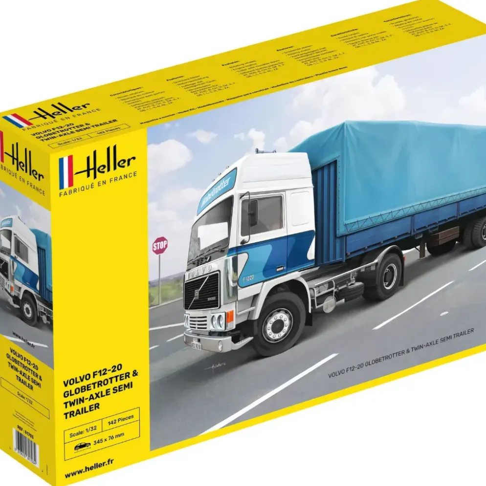 Volvo F12-20 Globetrotter med Trailer - Heller - 1:32