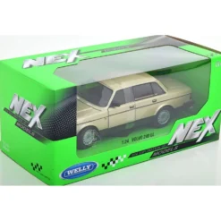 Volvo 240 GL guld - Modellbil från Welly 1:24
