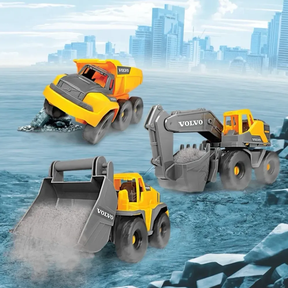 Volvo Grävare Hjullastare Dumper Tough Workers - Dickie Toys