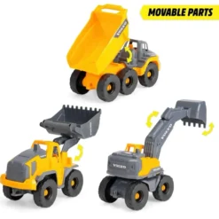 Volvo Grävare Hjullastare Dumper Tough Workers - Dickie Toys