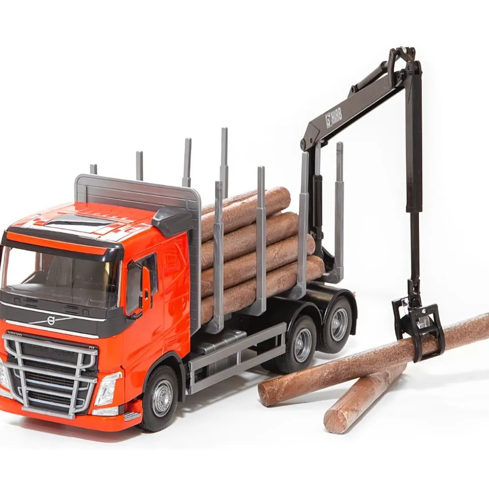 Volvo - Timmerbil med kran - Röd - EMEK - 33 cm